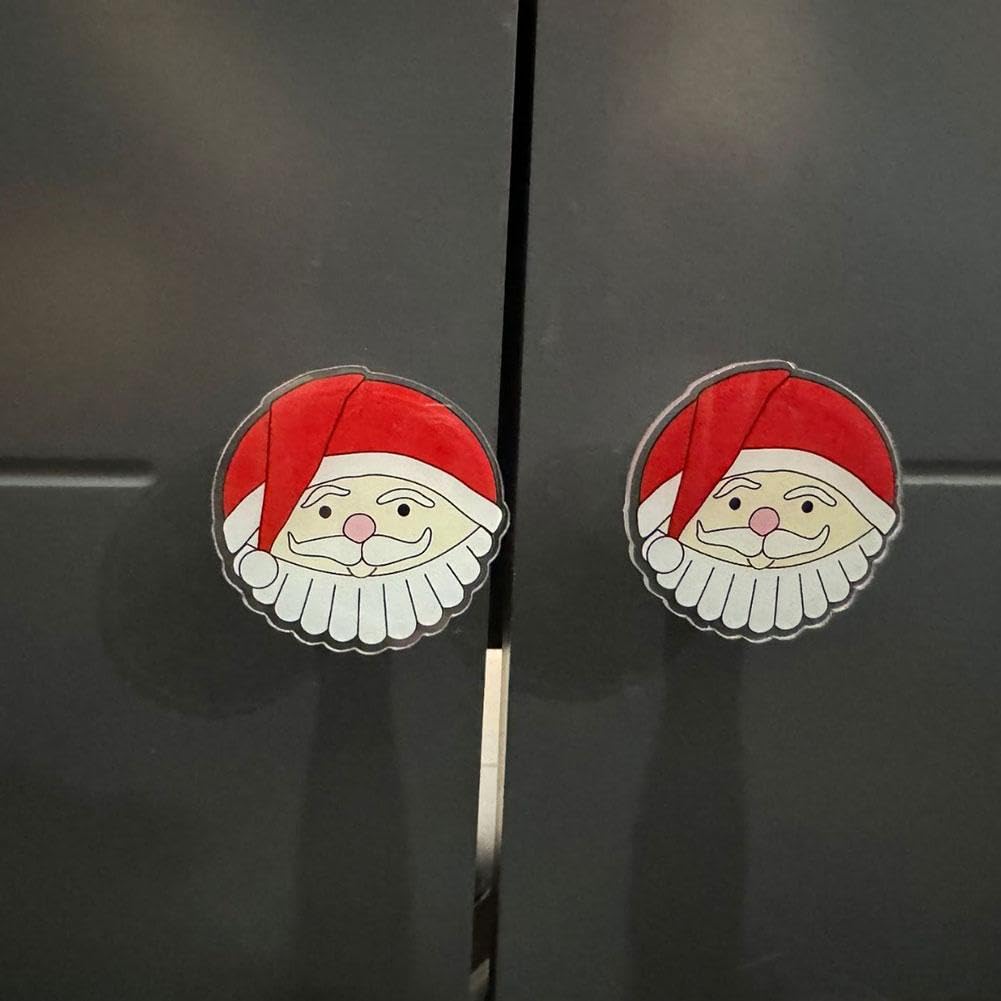 Christmas Cabinet Knob Covers - 2PCS Festive Snowman Santa Claus Tree Shaped Knob Covers for Cabinets & Doors | Holiday Home Decor for Christmas Tree, Kitchen, Bathroom & Living Room