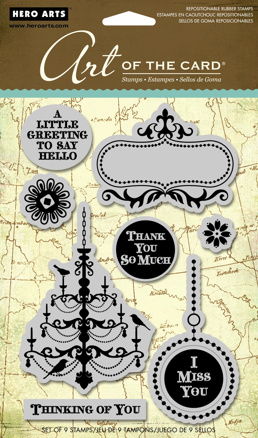 Hero Arts Chandelier with Birds Cling Stamp Set for Card Making - Perfect for DIY Greeting Cards, Scrapbooking & Paper Crafts