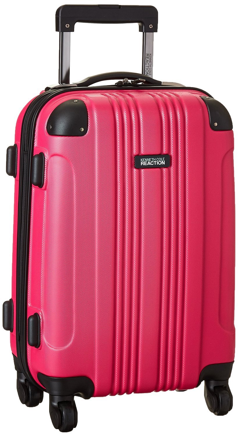 Kenneth Cole REACTION Out of Bounds Lightweight Hardshell 4-Wheel Spinner Luggage - 20-Inch Carry On Suitcase, Magenta | Perfect for Business Travel & Weekend Getaways