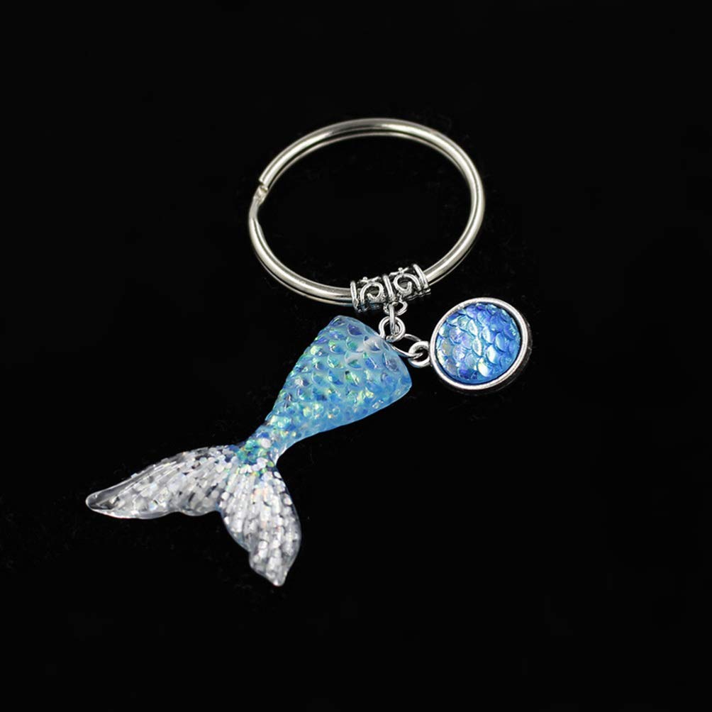 Healifty 5 Pack Glitter Animal Keychains for Kids & Women - Cute Fish Tail Key Rings for Backpacks, Handbags, School Bags and Purses - Perfect Gift for Girls and Teens