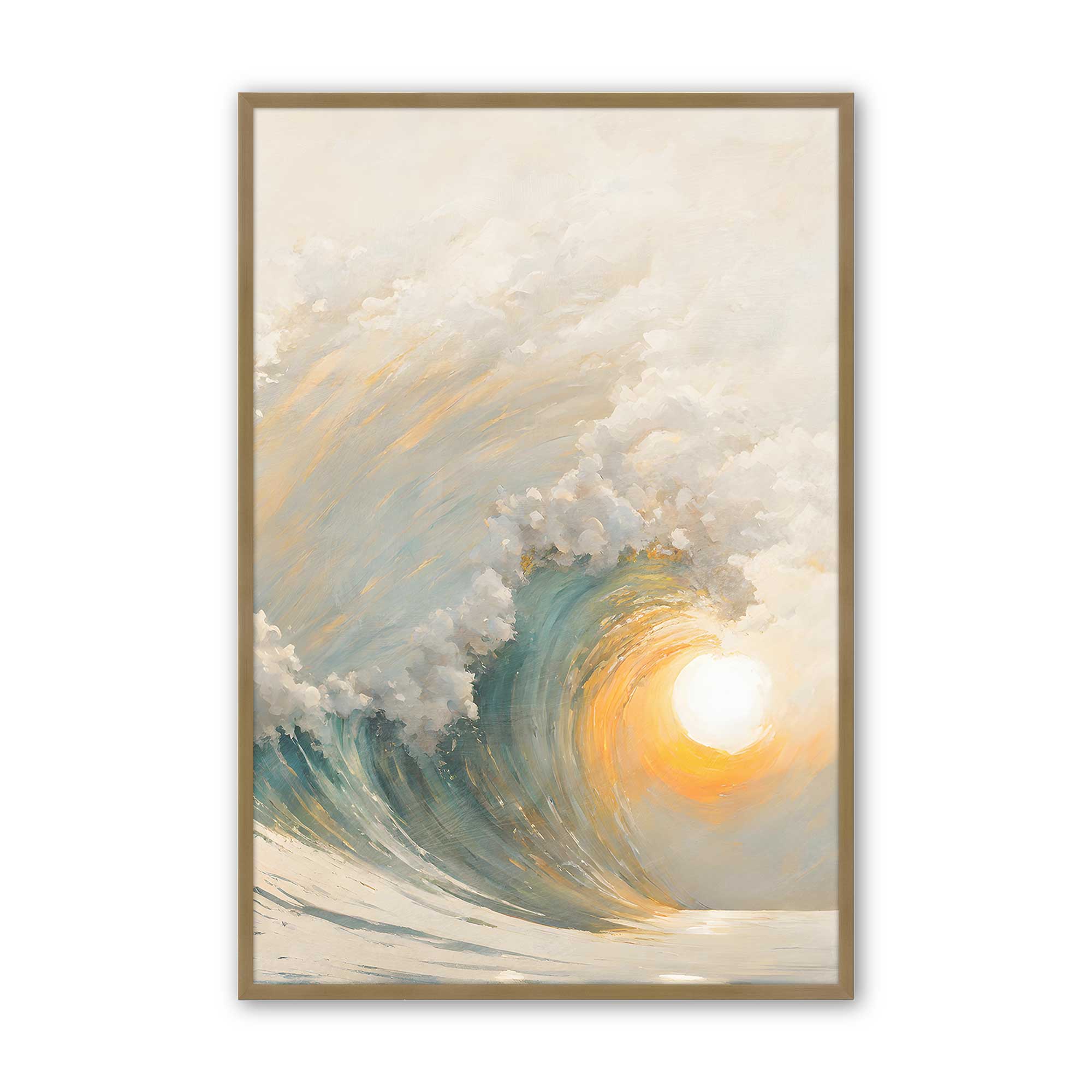 Golden Waves at Sunset II Print - Stunning Ocean Wave Wall Art for Home & Office Decor - Perfect for Living Room, Bedroom, or Beach House