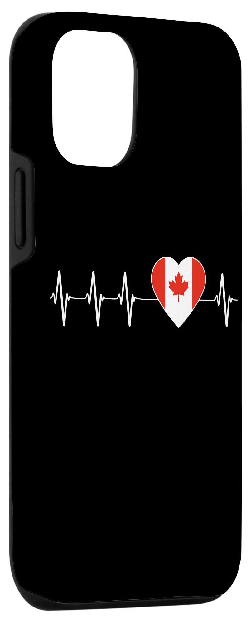 iPhone 12/12 Pro Case - Canadian Flag Heartbeat Design - I Love Canada Phone Cover with Heart Pulse Pattern - Perfect for Travelers & Canada Lovers