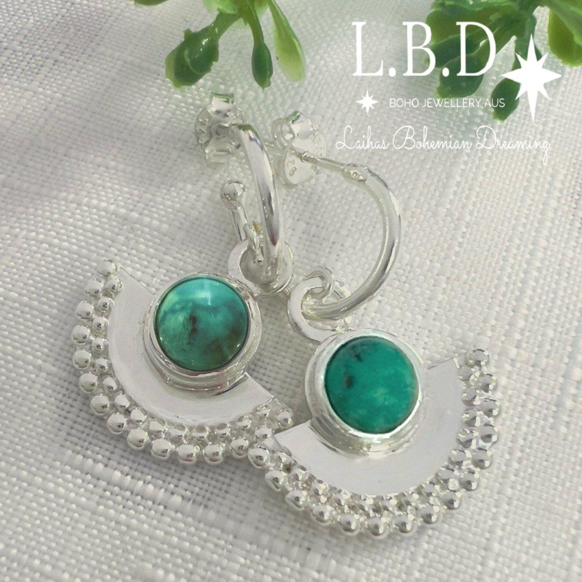 Dare To Dream Turquoise Hoop Earrings for Women - Boho Chic Jewelry for Everyday Wear & Special Occasions
