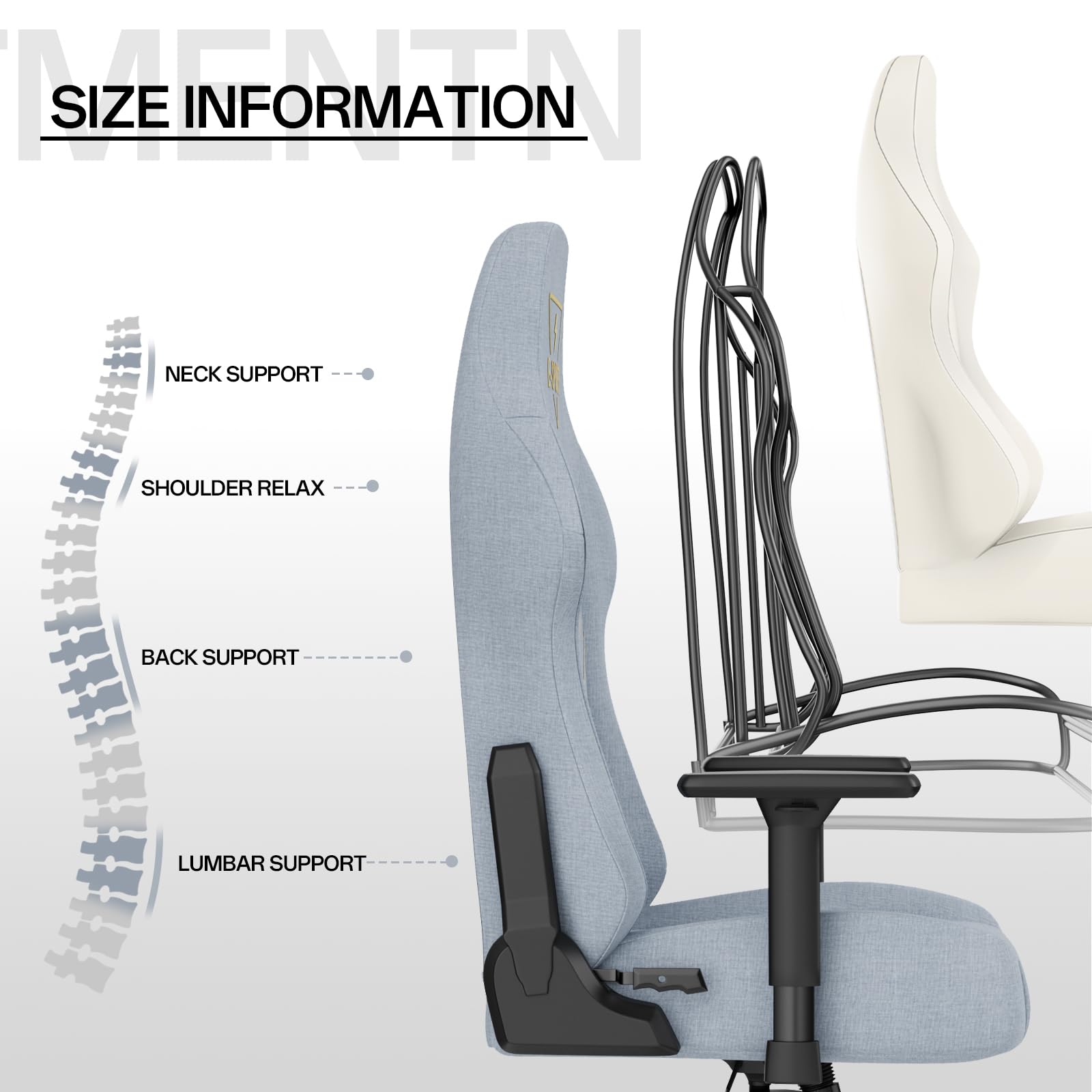Premium Ergonomic Gaming Chair with 3D Adjustable Armrests - Height Adjustable & Reclining Computer Game Chair for Adults - Big & Tall Comfort Design (Blue) - Perfect for PC Gaming, Esports, Office Work & Home Entertainment