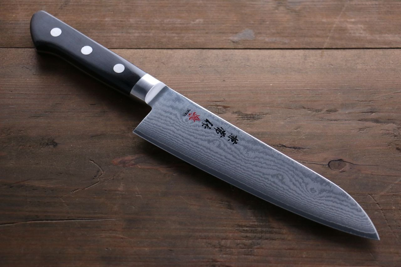 Premium Kanetsune VG10 33-Layer Damascus Santoku Knife 180mm with Pakkawood Handle - Japanese Kitchen Knife for Professional Chefs & Home Cooking, Perfect for Slicing, Dicing & Chopping Vegetables, Meat & Fish