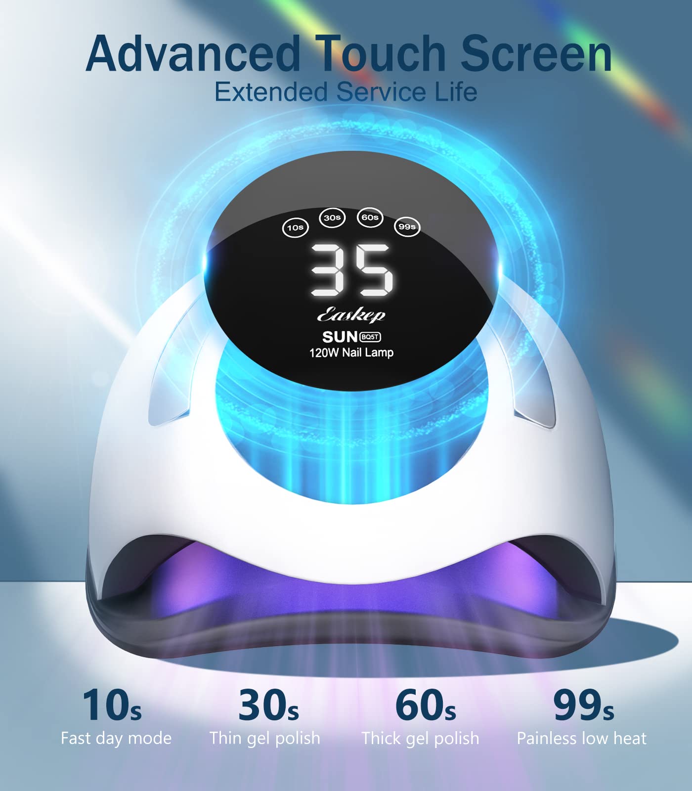 Easkep 120W UV LED Nail Lamp - Professional Gel Nail Dryer & Curing Light for Home & Salon Use | Fast Drying for Gel Polish, Acrylic Nails | Perfect for Manicures, Pedicures & Nail Art