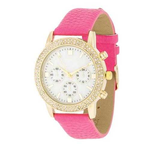 Luxury Gold Shell Pearl Watch with Swarovski Crystals - Elegant Women's Dress Watch for Parties, Weddings & Special Occasions