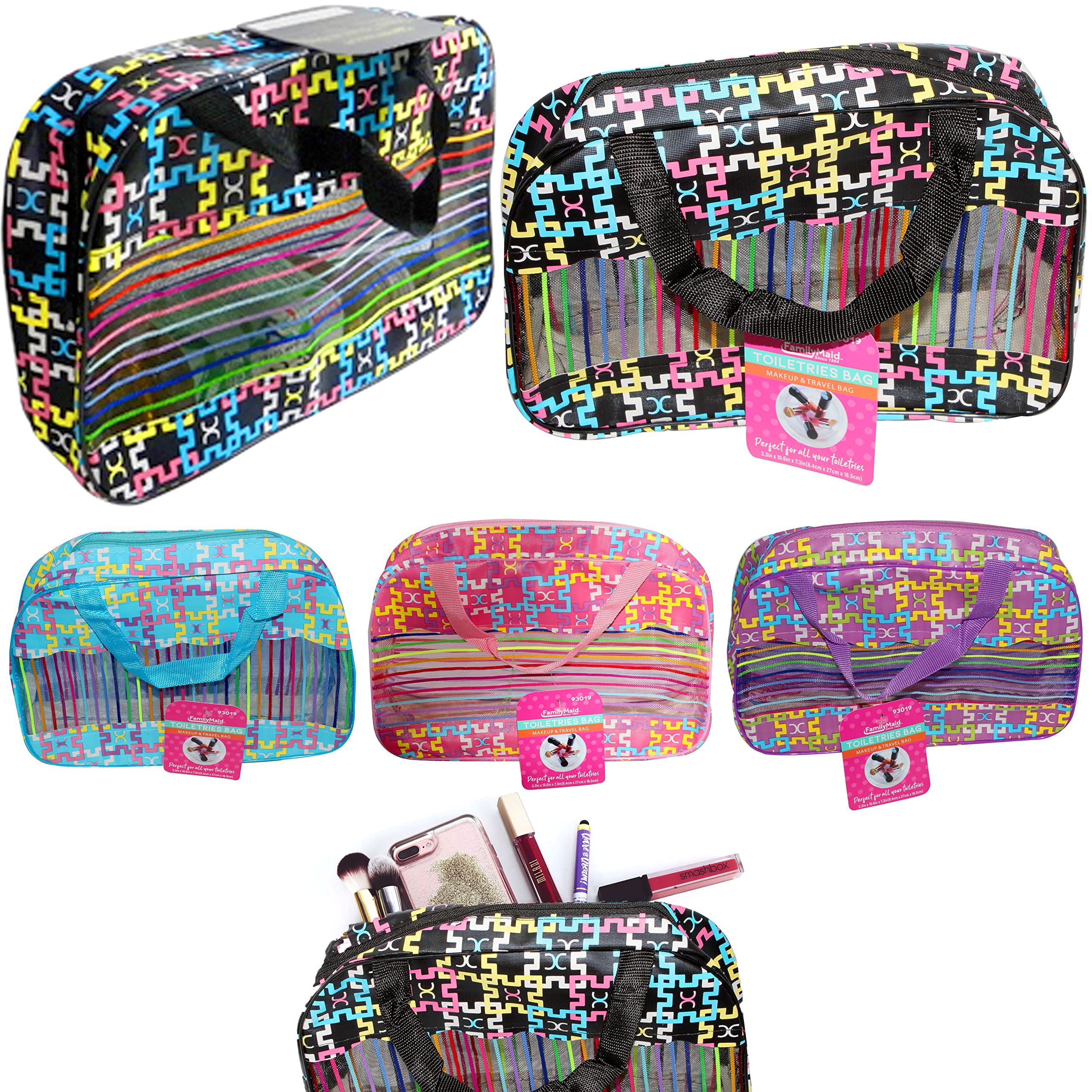 2 Pack Travel Makeup Bags - Waterproof Cosmetic Organizer with Zipper for Toiletries, Beauty Essentials | Perfect for Vacation, Gym, Business Trips & Daily Use