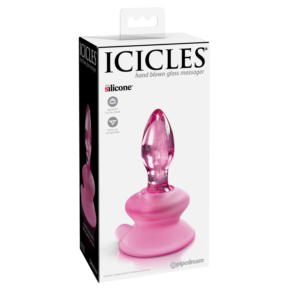 Icicles No. 90 Mini Glass Anal Plug with Suction Cup - Smooth Comfortable Design for Beginners & Advanced Users - Perfect for Sensual Play & Couples Intimacy