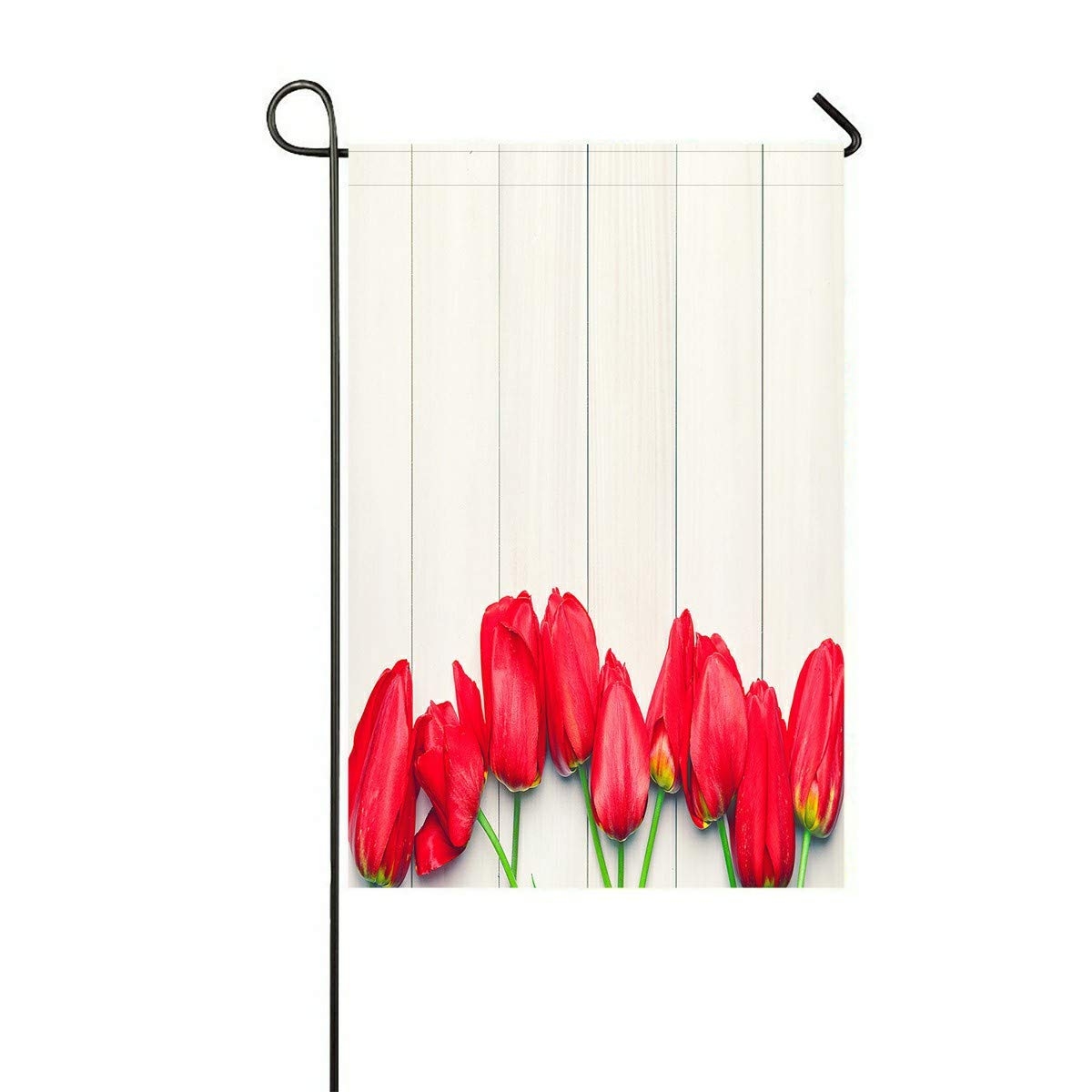 ECZJNT Red Tulips Easter Outdoor Flag - 12x18 Inch Spring Garden Decor, Lightweight Polyester, Weather-Resistant for Yard, Patio, Party & Home Decoration - Perfect for Easter Celebrations, Garden Parties & Seasonal Outdoor Decor