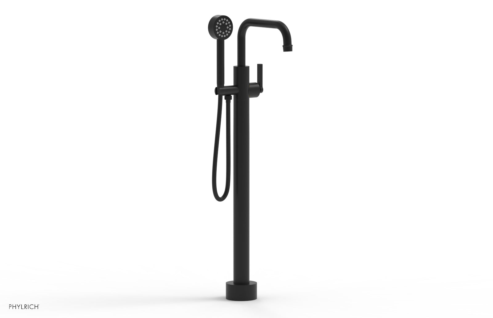 HEX MODERN Tall Floor Mount Tub Filler with Lever Handle & Hand Shower - Model 501 55 01 - Perfect for Contemporary Bathroom Renovations & Spa-Like Shower Experiences