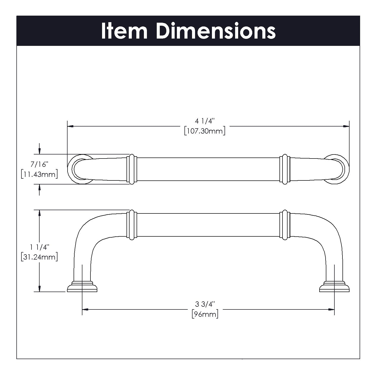 96mm C/C Cottage Pull CTG4540 - Elegant Cabinet Handle for Kitchen, Bathroom & Furniture - Perfect for Home Renovation & DIY Projects
