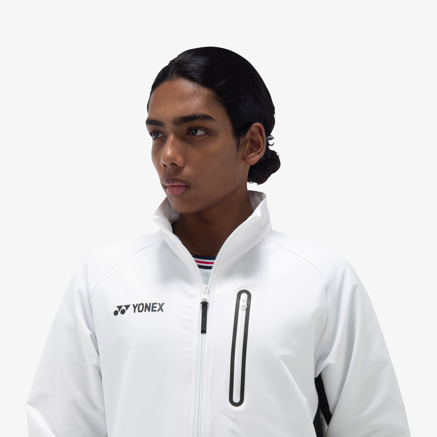 Yonex Men's Warm Up Jacket 50148 - Lightweight Breathable Tennis Training Jacket for Men - White Sports Jacket for Running, Gym & Outdoor Activities
