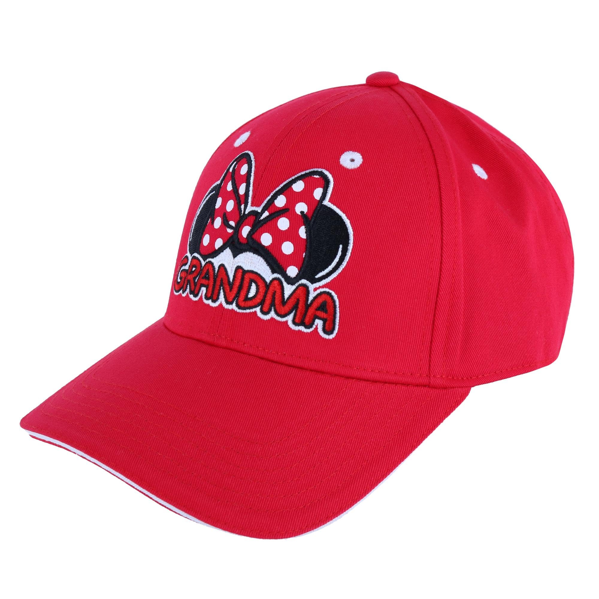 Disney Grandma and Grandpa Baseball Cap - Red Vintage Style Adjustable Dad Hat for Grandparents Day Gift, Family Reunions & Outdoor Activities