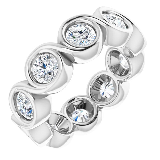 3.30 Carat Bezel Set Round Diamond Eternity Band for Women - Wedding, Anniversary & Special Occasion Jewelry Gift