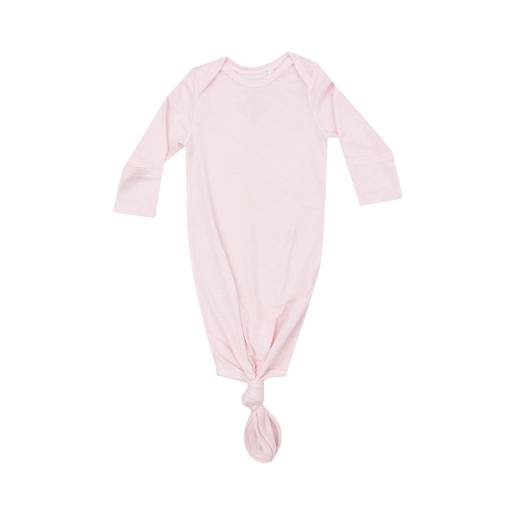 Elegant Knotted Gown in Light Pink Stripe - Women's Chic Summer Dress for Beach, Party & Special Occasions
