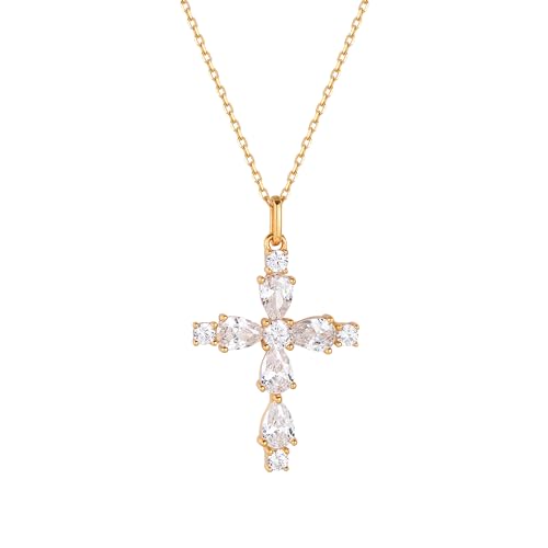 04_Cross_necklace_Pear_CZ_Gold