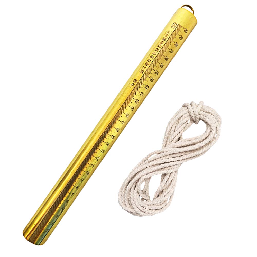 YJINGRUI 300mm Explosion-Proof Oil Tank Water Gauging Tape - Handheld Copper Oil Tank Gauge with 30m Copper Cotton Rope - for Safe Fuel Level Measurement in Storage Tanks & Industrial Applications