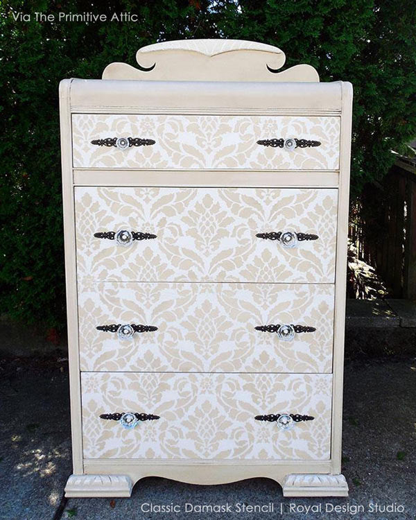 Classic Damask Stencil for DIY Home Decor, Wall Painting, and Furniture Upcycling | Reusable Decorative Template for Crafts and Art Projects