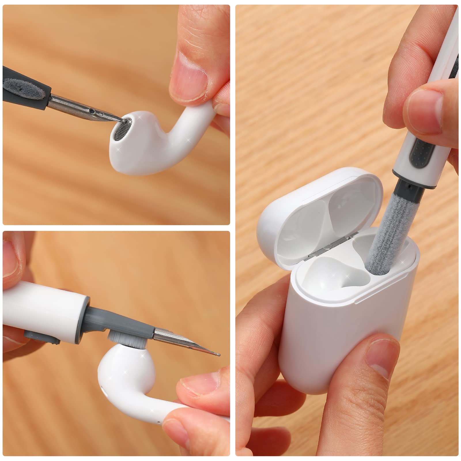 2Pcs Earbud Cleaning Kit - Multi-Function Cleaning Pen with Soft Brush & Flocking Sponge for AirPods, Bluetooth Headphones, Charging Case & Phone Accessories | Perfect for Home, Office & Travel Use
