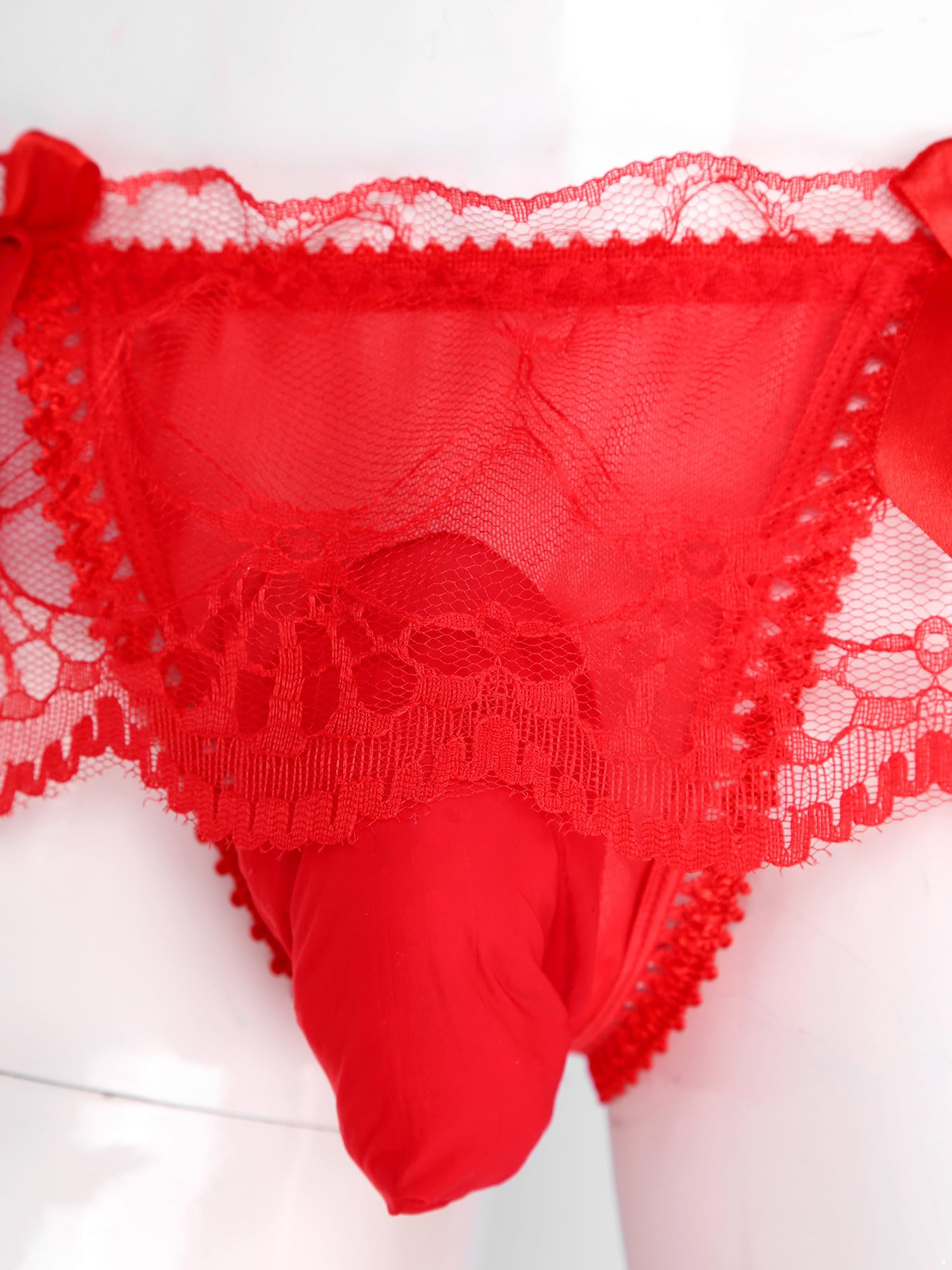 **Men's Sheer Lace Pantyhose with Bulge Pouch & Garters - Sexy Lingerie Stockings for Crossdressing, Cosplay & Sensual Nights**