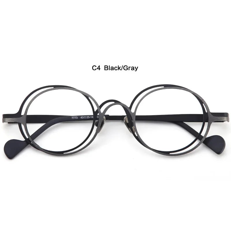 Aror Unisex Full Rim Oval Round Titanium Eyeglasses Frame 47773 - Lightweight Durable Glasses for Work, Reading & Fashion