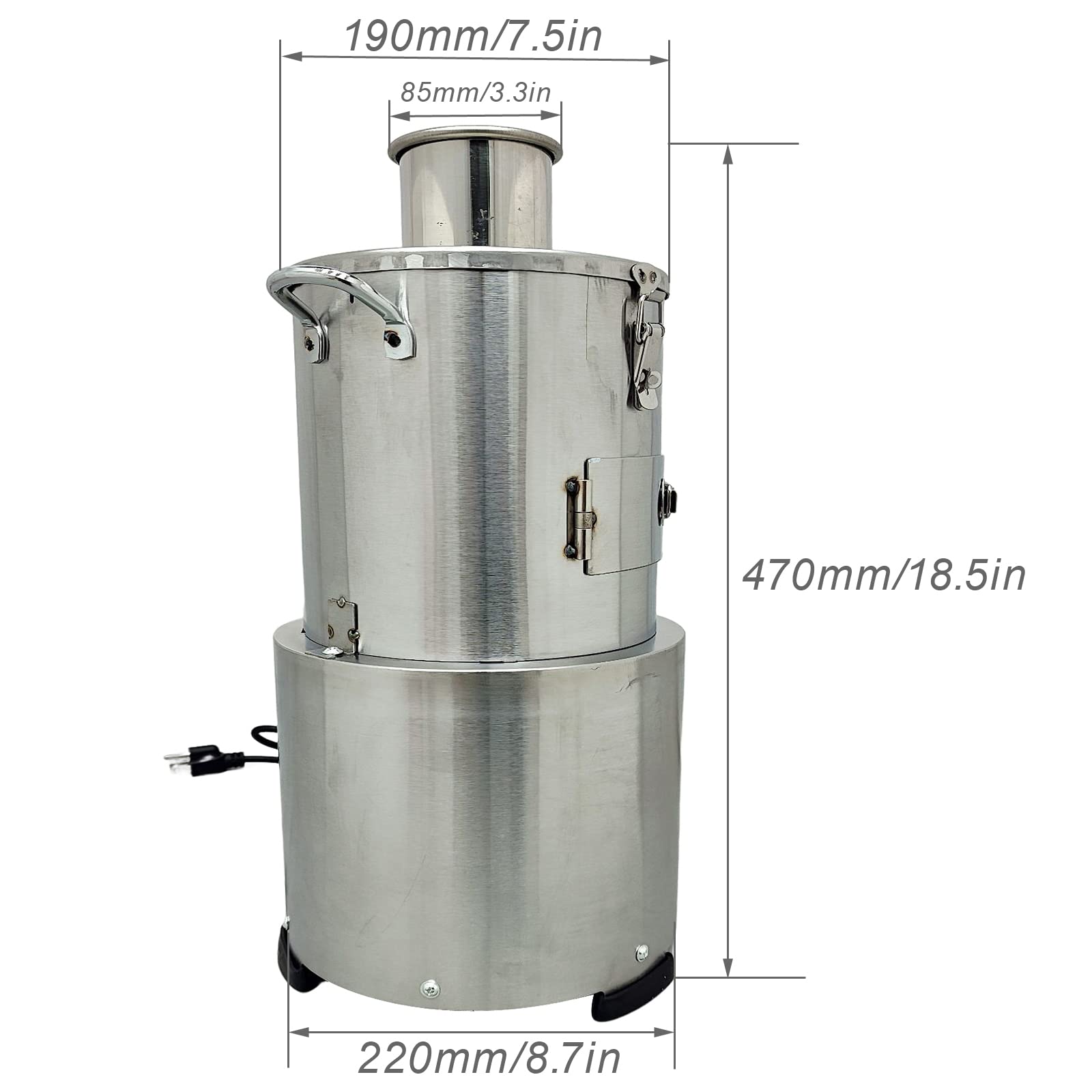 TECHTONGDA 110V Commercial Garlic Peeler Machine - Electric Stainless Steel Automatic Garlic Peeler with 20-35KG/H Output - Perfect for Restaurants, BBQ Shops, Cafeterias & Hotels - Ideal for Bulk Garlic Peeling in Commercial Kitchens