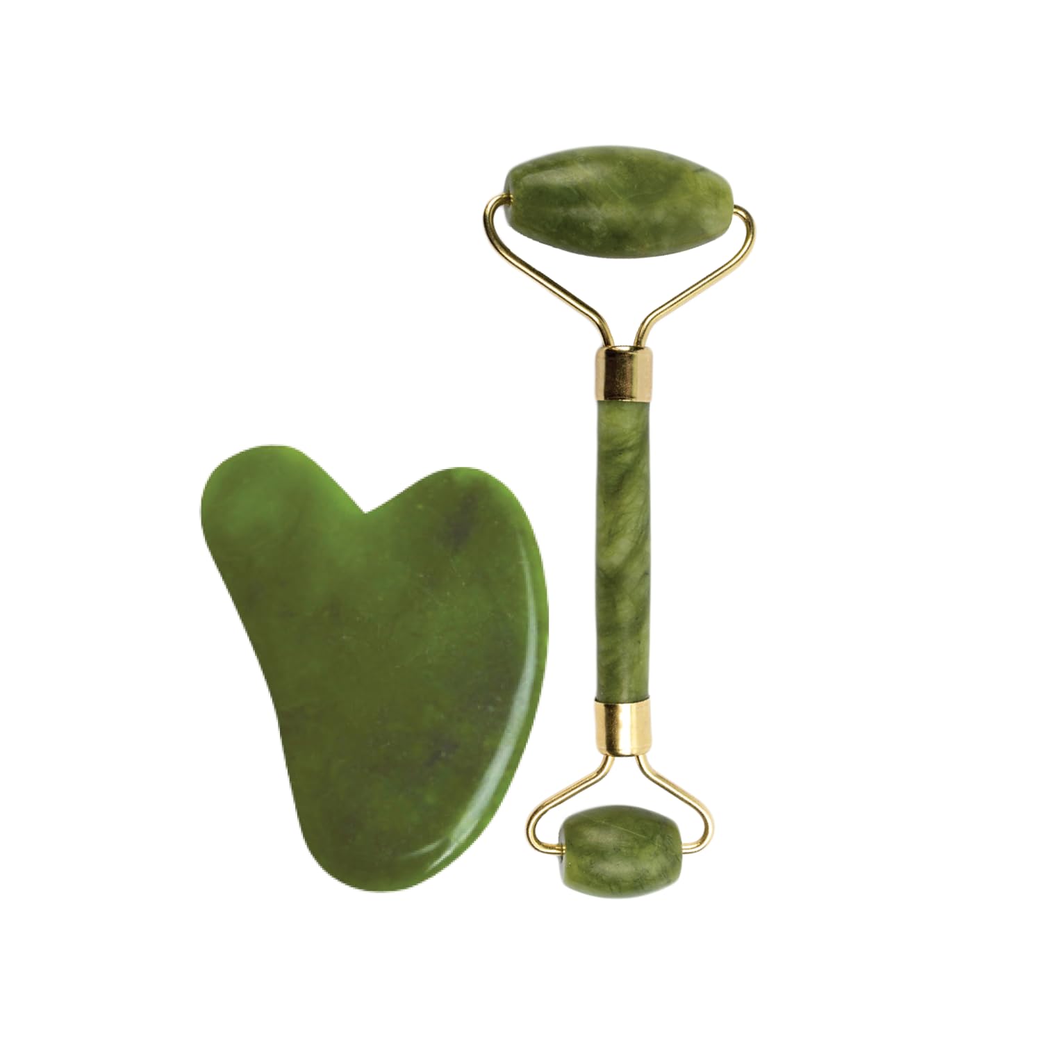 GHC Skin Care Saturn Combo: 5% Vitamin C Face Serum with Niacinamide & Natural Himalayan Stone Facial Massager (Jade Roller & Gua Sha) - Brightening, Glowing Skin | SLS-Free, Paraben-Free, 100% Vegan | All Skin Types | Perfect for Morning Routine & Nighttime Skincare