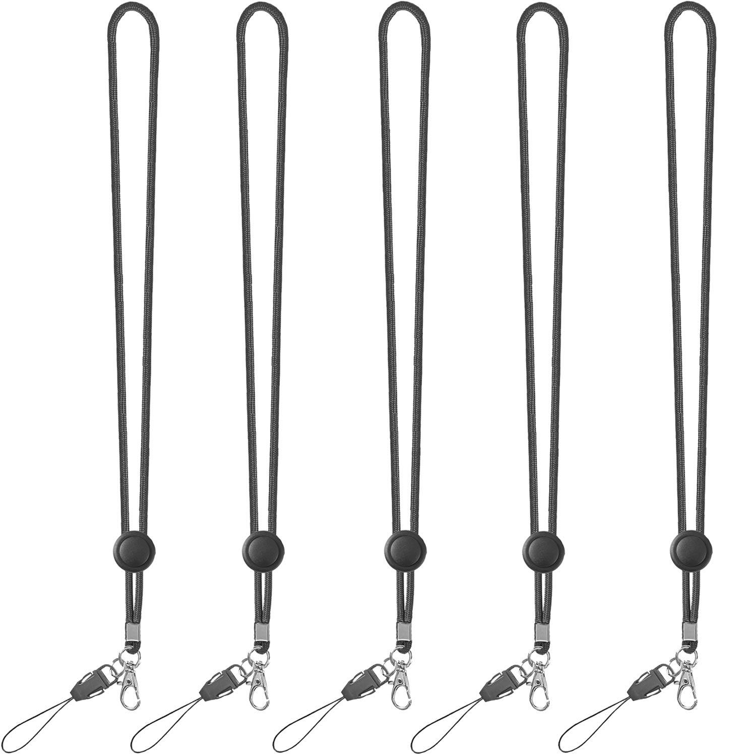 YOUOWO 5 Pack Adjustable ID Lanyards with Clip - for Office, Cruise & Keys