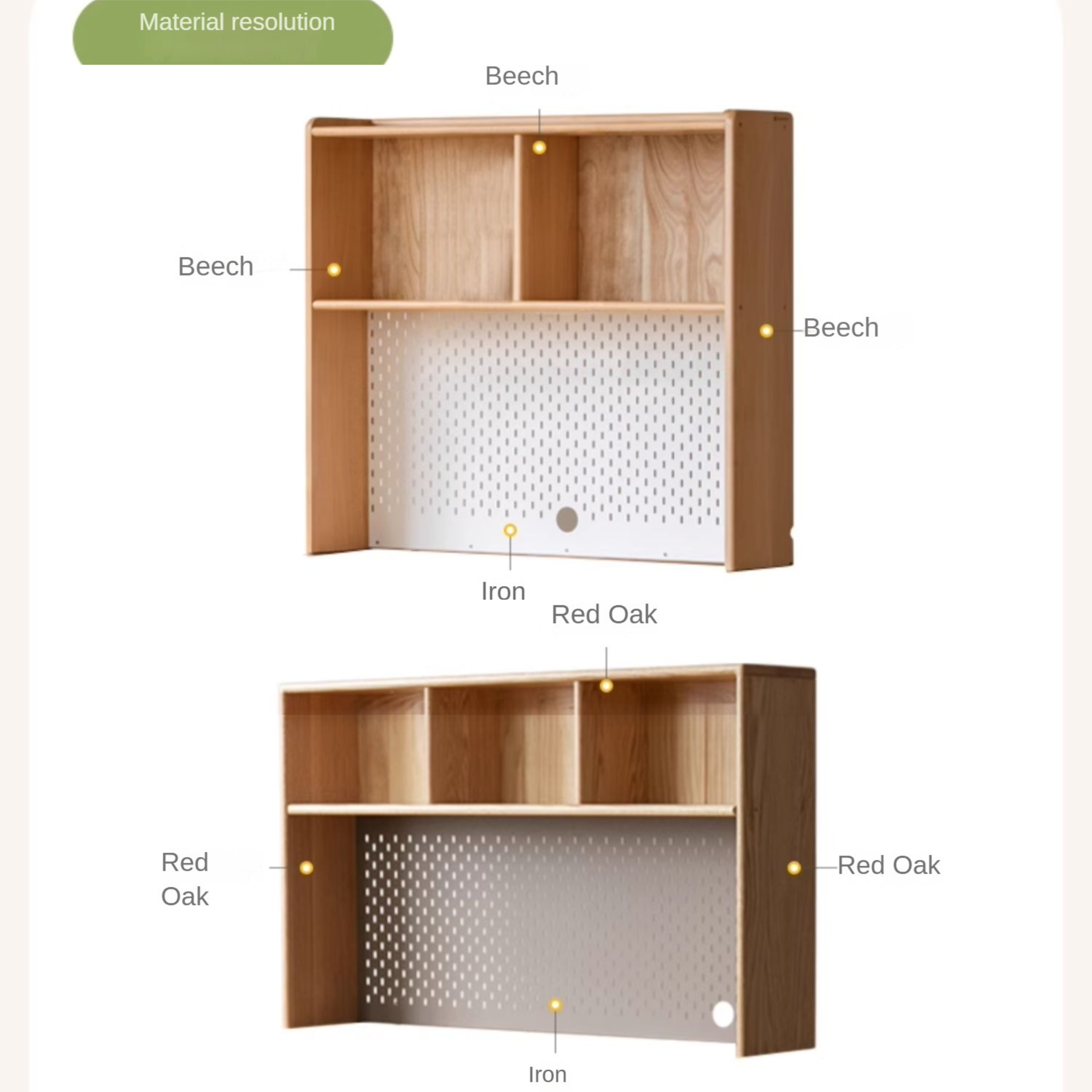 Solid Wood Study Desk with Shelf - Beech & Oak Wooden Writing Desk for Home Office, Study Room, or Library - Durable & Stylish Workspace Solution