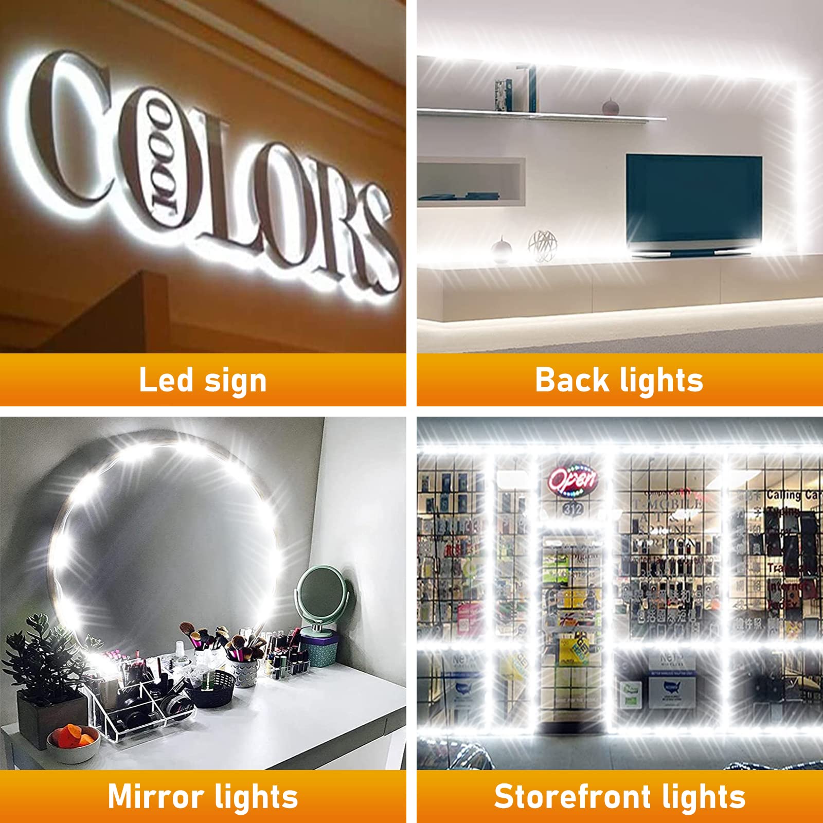 12V 60 LED White Interior LED Lights for Van, Truck, RV, Boat, Camper - 20 Modules Ceiling Lamp for Auto, Caravan, Trailer, Bus, Pickup - Perfect for Cargo Lorries, Inflatables & Vehicle Room Lighting