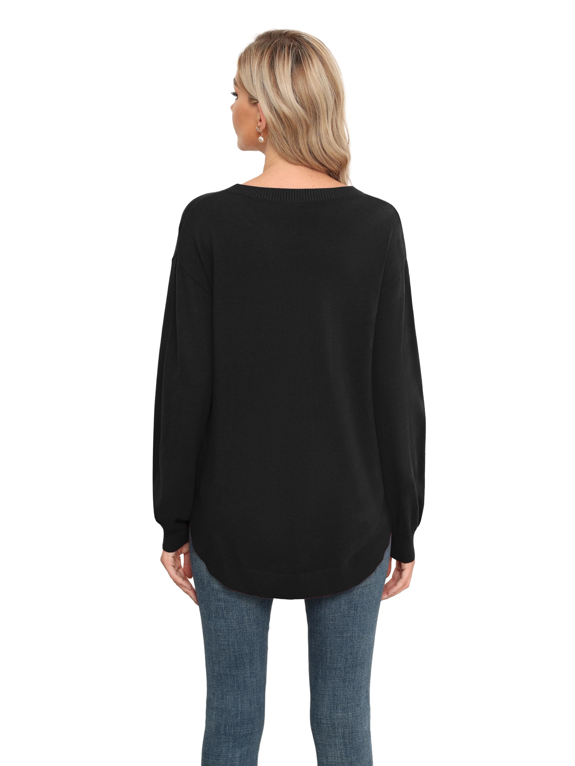 GRECERELLE Women's Lightweight Knit Pullover - Soft Crew Neck Long Sleeve Sweater for Casual Wear