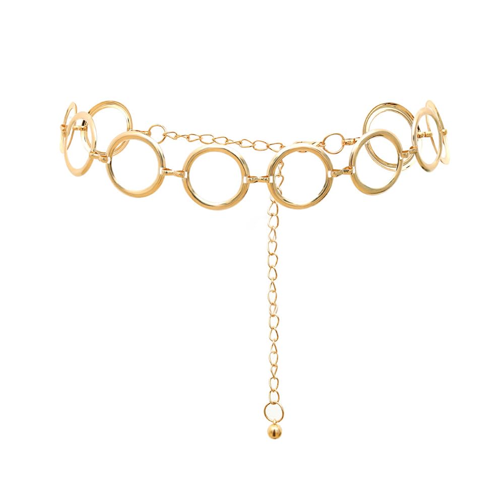 Juland Adjustable Alloy Waist Chain for Women - Gold Ring Buckle Body Jewelry for Jeans & Dresses | Perfect for Parties, Weddings & Fashion Accessories