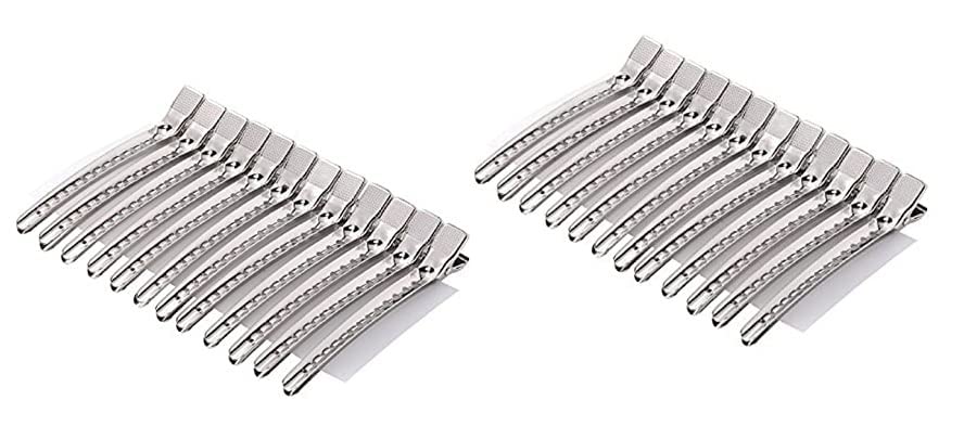 Professional Hair Sectioning Clips for Styling - Steel Silver Hair Pins (Set of 24) | Unisex Hairdressing Accessories for Salon, Braiding & DIY Hairstyles