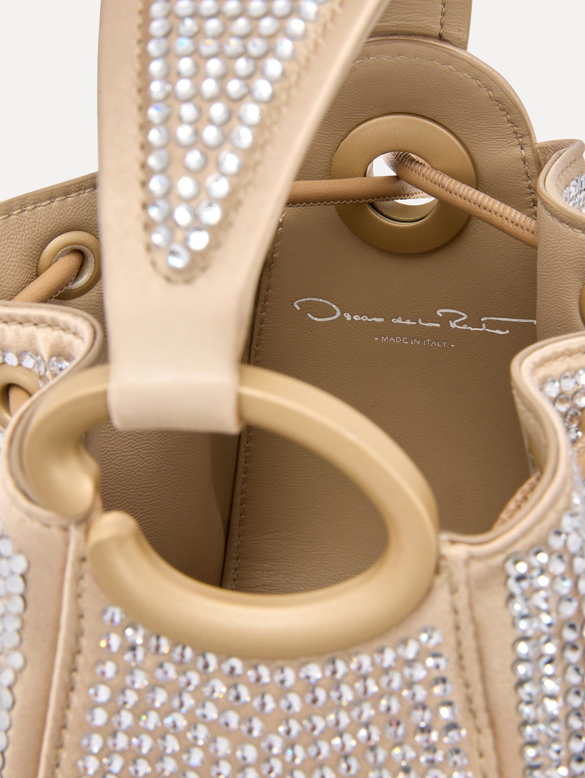 Nano Crystal Pavé O Handle Bag - Elegant Women's Evening Clutch for Parties, Weddings & Special Occasions