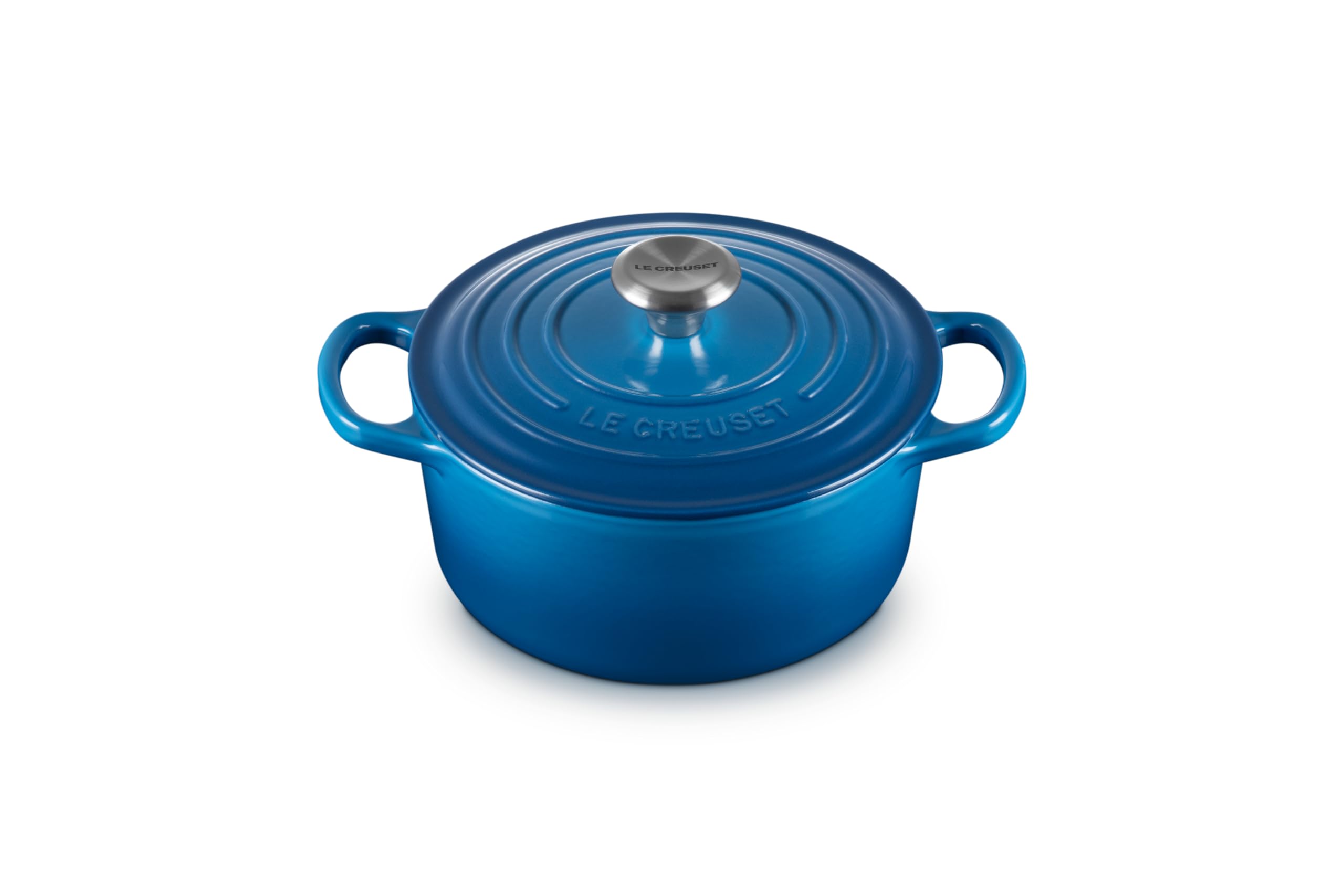 Le Creuset Enameled Cast Iron Signature Round Dutch Oven 2 Quart – Classic Marseille Blue – Perfect for Soups, Stews & Baking – Durable Kitchen Essential for Home Chefs