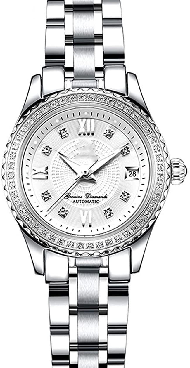 Luxury Automatic Self-Wind Couples Watches with Calendar Date - Stainless Steel His & Hers Matching Watch Set for Men & Women | Perfect Anniversary, Wedding, and Valentine's Day Gifts for Couples