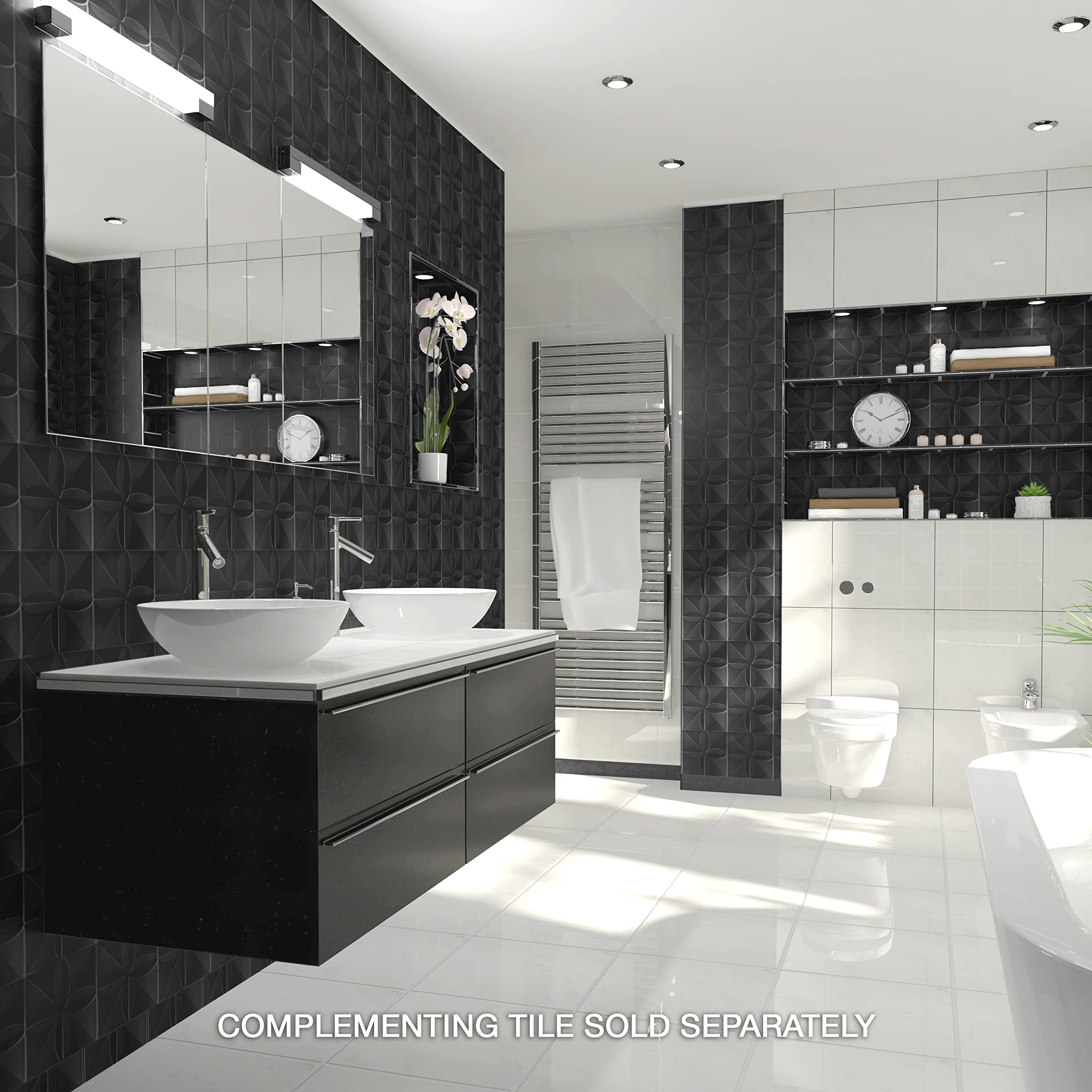 Merola Tile Triplex Fronteira Black 7-3/4