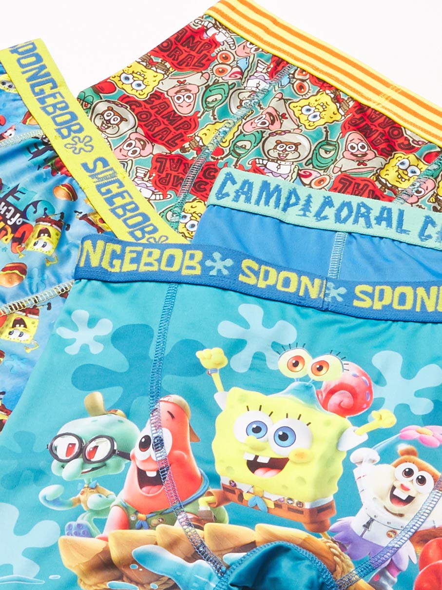SpongeBob SquarePants Boys' Underwear Multipack - 5-Pack Cotton Briefs with Patrick & Squidward Designs (Sizes 4-12) | Amazon Exclusive | Soft & Comfortable for Everyday Wear, School & Playtime