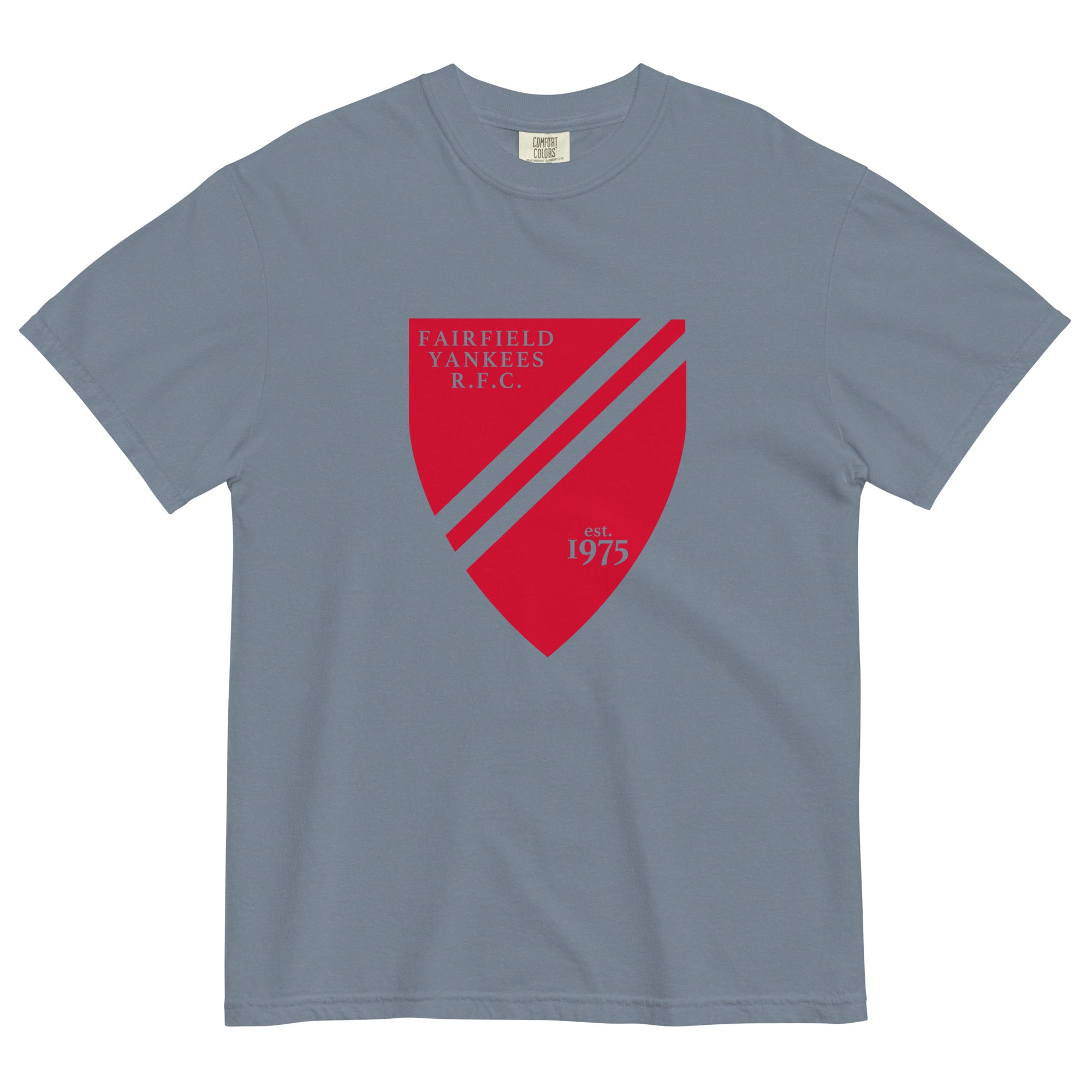 Fairfield Yankees RFC Garment Dyed Cotton T-Shirt - Vintage Washed Soft Crewneck Tee for Men | Casual Wear, Sports Fan Apparel, Everyday Outfits