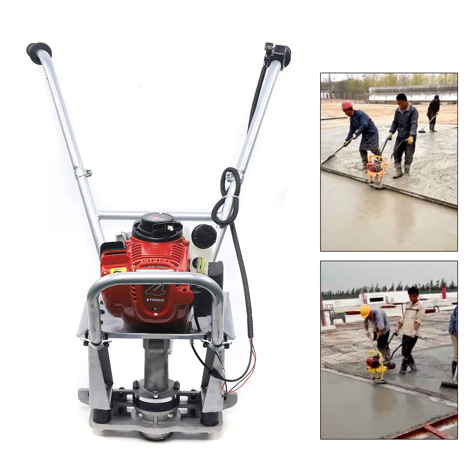35.8CC 4-Stroke Gas Concrete Vibrating Screed Machine - 900W Power Aluminum Construction Vibrator for Driveways, Patios & Slab Leveling - Professional Grade Concrete Finishing Tool
