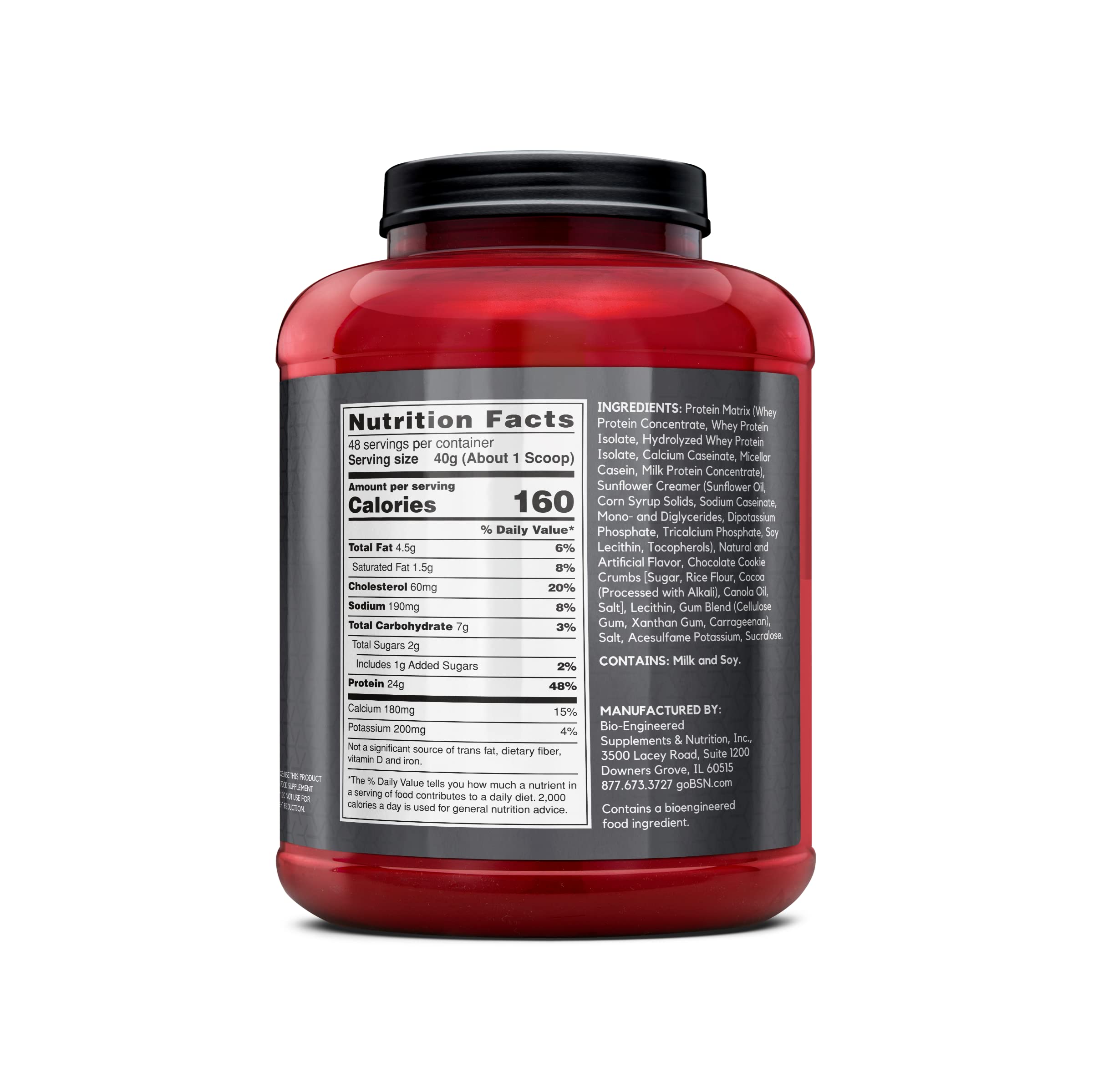 BSN SYNTHA-6 EDGE Protein Powder - Hydrolyzed Whey, Micellar Casein & Milk Protein Isolate - Low Sugar, 24g Protein, Cookies & Cream Flavor (48 Servings) - Perfect for Post-Workout Recovery & Muscle Building