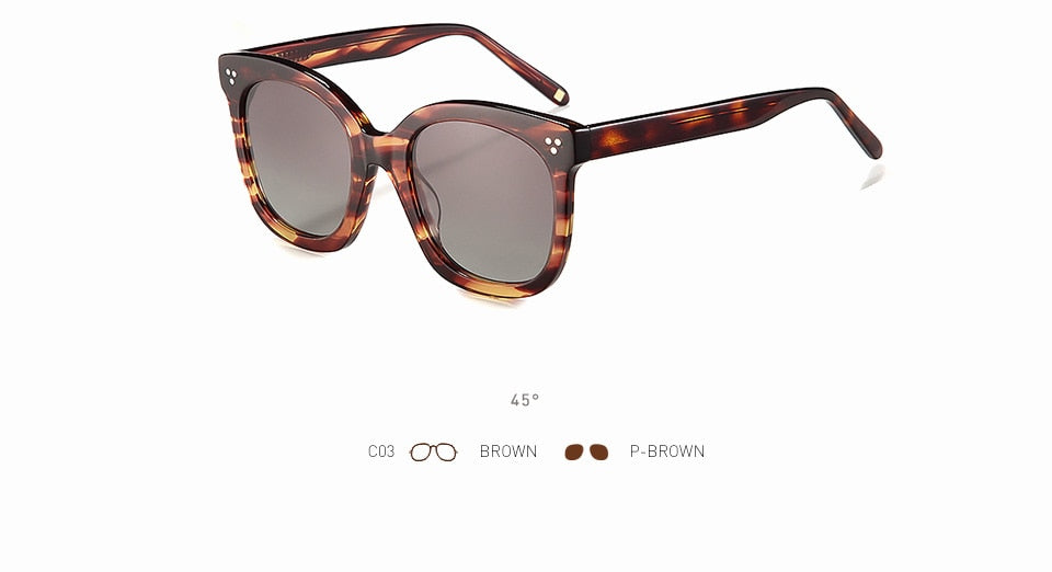 20/20 Classic Polarized Acetate Unisex Sunglasses AT8048 - UV Protection for Men & Women - Perfect for Driving, Beach & Outdoor Activities