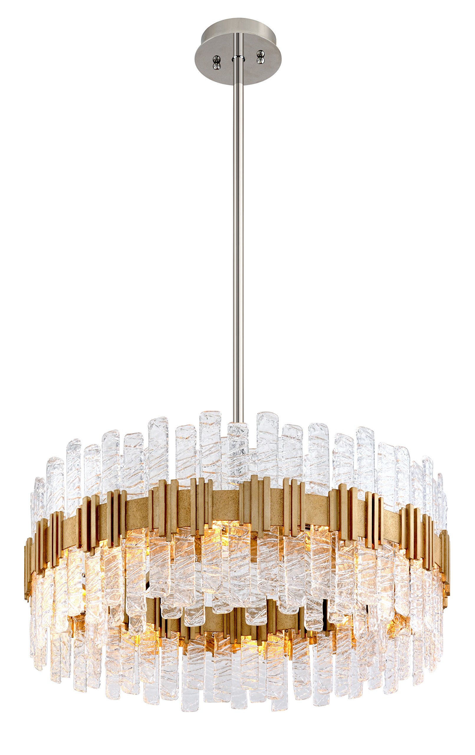 Corbett Lighting 256-410 Ciro 36-Inch Silver Leaf Pendant Light - Modern Dining Room, Kitchen Island & Living Room Ceiling Fixture
