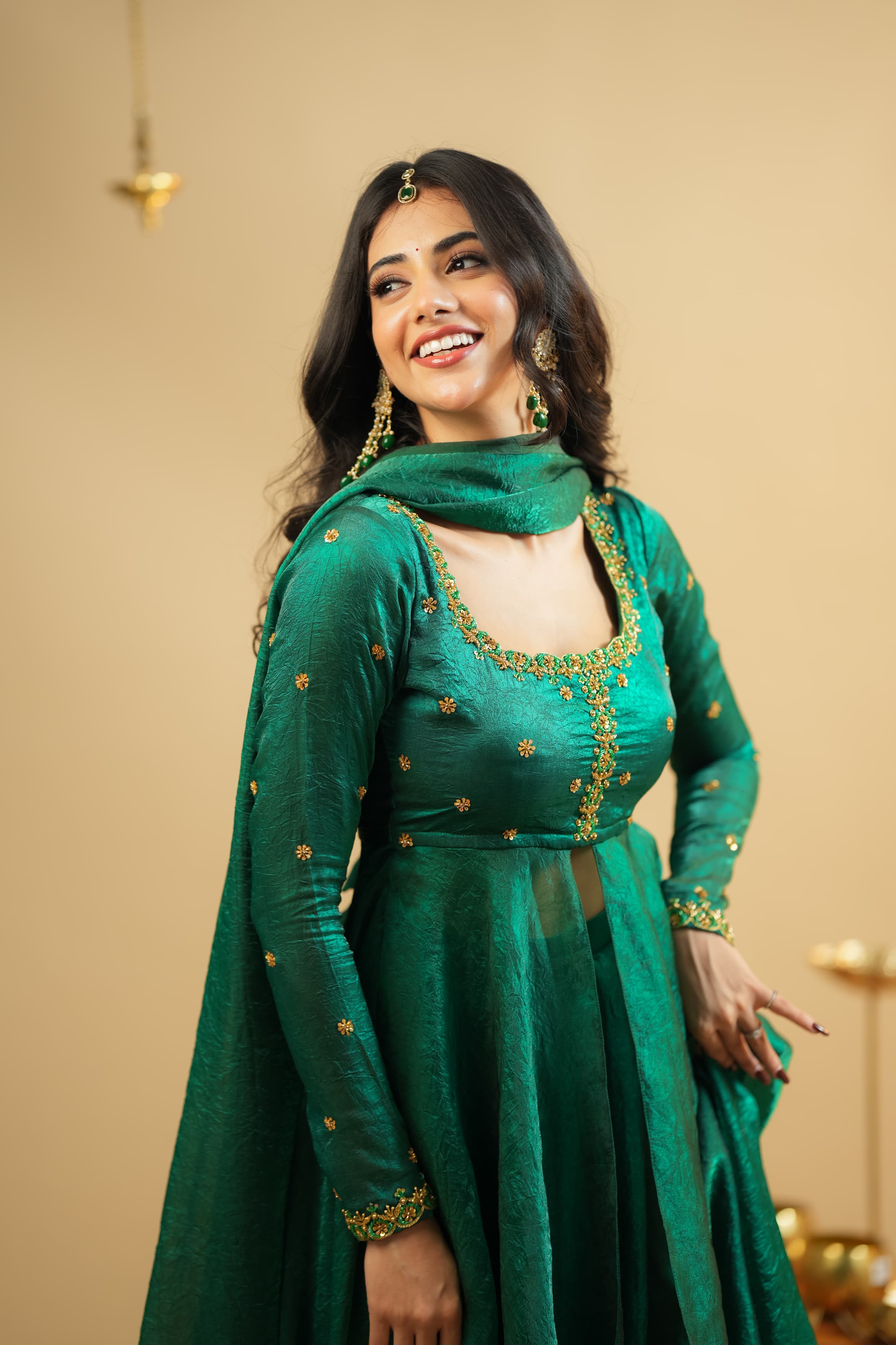 Akila Premium Designer Slit Anarkali Dress with Skirt - Elegant Indian Party Wear for Weddings & Festivals
