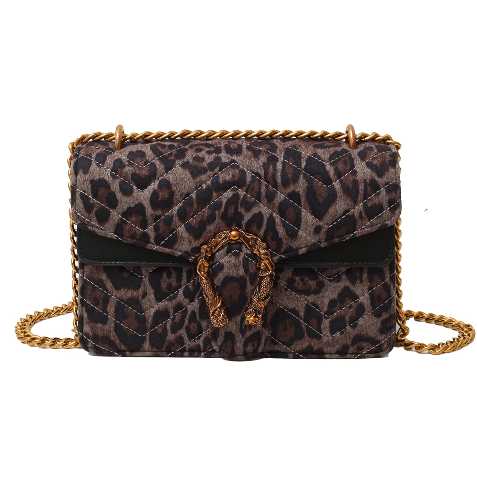 MYHOZEE Women's Crossbody Bag - Snake Print Leather Clutch Purse with Chain Strap, Fashionable Shoulder Bag for Evening Parties, Date Night, and Special Occasions
