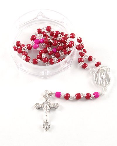 Kids Glass Rosary Beads in Gift Box - Perfect for First Communion, Baptism & Religious Gifts for Children