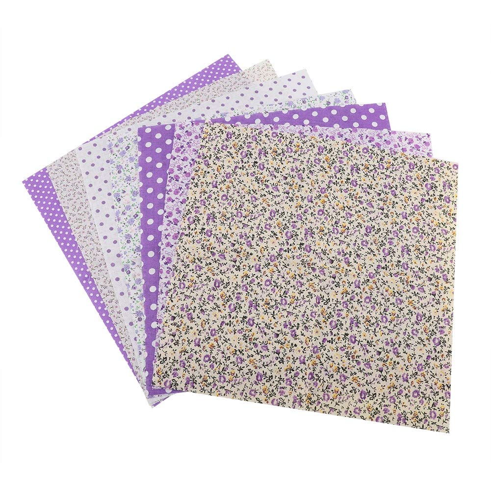 Pre-Cut Cotton Quilt Fabric Squares Bundle - DIY Sewing, Scrapbooking & Craft Supplies - Purple Dot Pattern Fabric for Quilting, Patchwork & Home Decor Projects