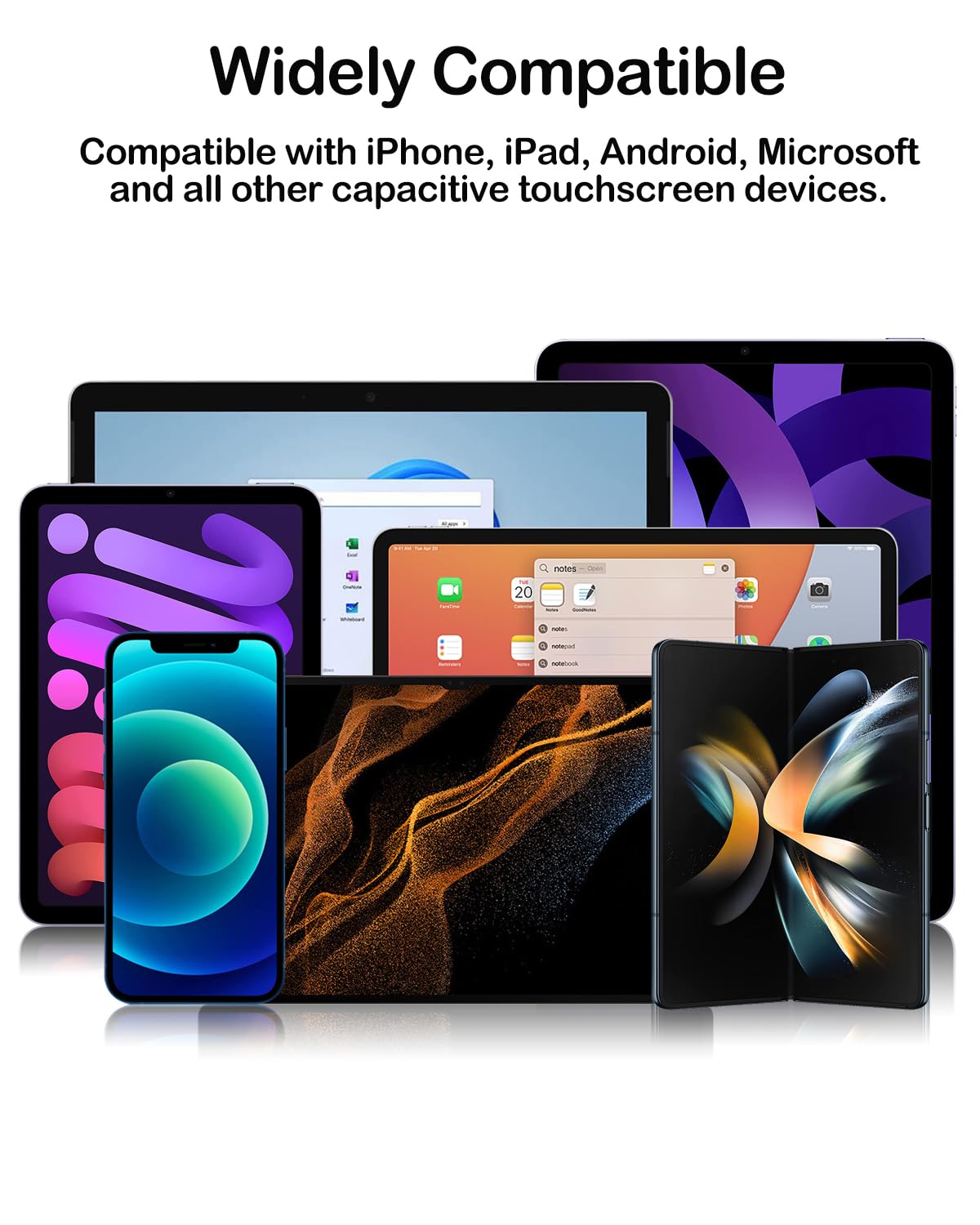 5 Pack Universal Stylus Pens for Touch Screens - Compatible with iPhone, iPad Pro, Air, Mini & Samsung Galaxy - 5 Color Options - Perfect for Drawing, Note-Taking & Digital Signatures
