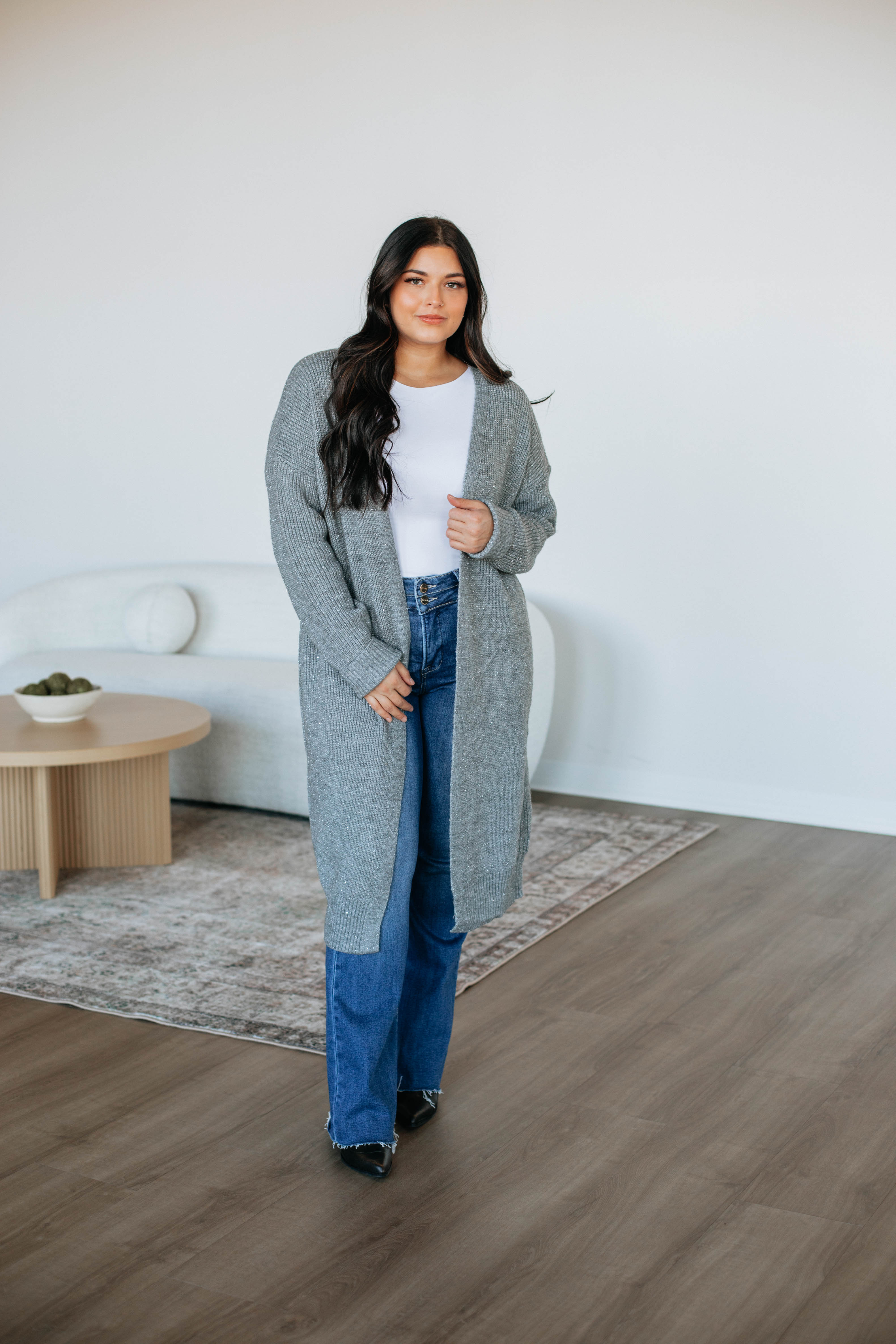 Elegant & Stylish Women's Cardigan Sweater - Heather Grey - Perfect for Office Wear & Casual Outfits